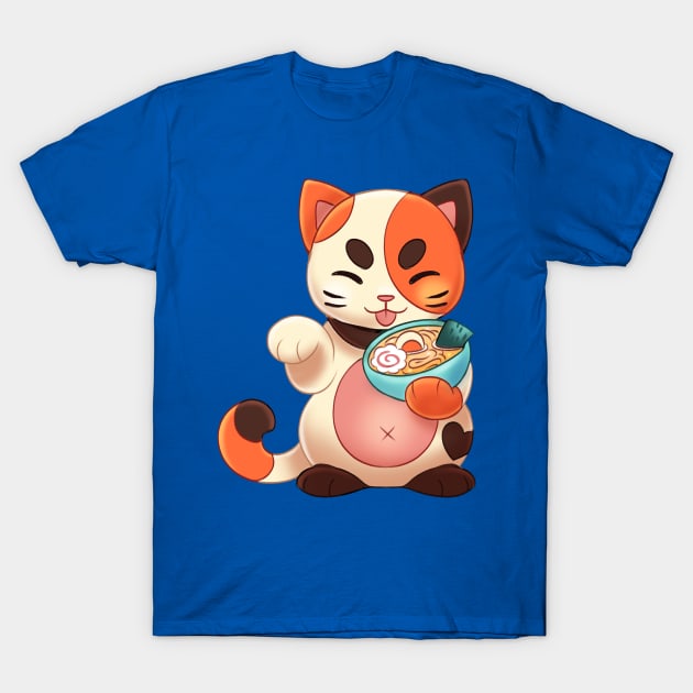 Lucky Cat-ramen T-Shirt by KaceyMeg